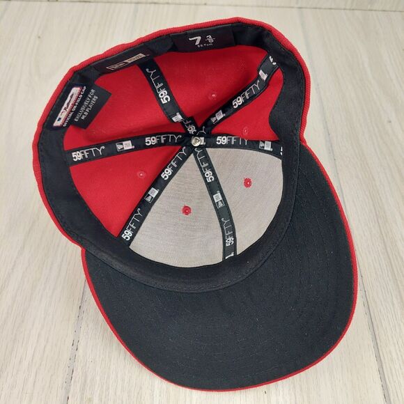 Washington Nationals Hat Cap New Era 59fifty 7 3/8 Red Embroidered Fitted MLB - Picture 6 of 9